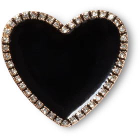 Black Heart with Gold Outline Jibbitz™ Charms