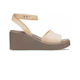Brooklyn Ankle Strap Wedge Sandals “Cream White Brown”