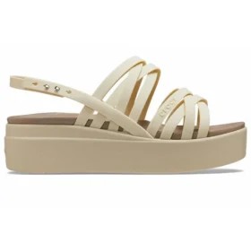 Brooklyn Strappy Low Wedge “Bone”