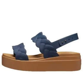 Brooklyn Woven Wedge Sandals “Blue Brown”