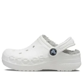 Classic Baya Lined Clog “White Grey”