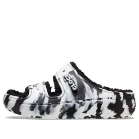 Classic Cozzzy Marbled Sandals “Black White”