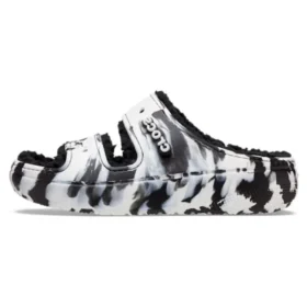 Classic Cozzzy Marbled Sandals “Black White”