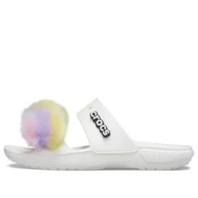 Classic Fur Sure 2 straps sandals “White”
