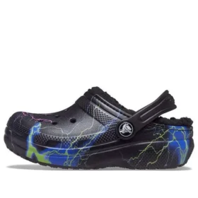 Classic Fuzz-Lined Clog “Black Lightning”