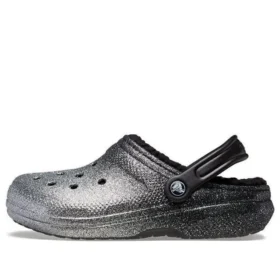 Classic Glitter Lined Clogs “Black Silver”