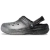 Classic Glitter Lined Clogs “Black Silver”
