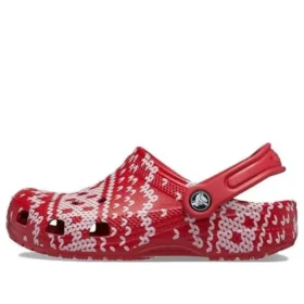 Classic Holiday Sweater Clogs “Red White”