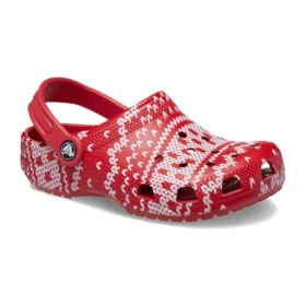 Classic Holiday Sweater Clogs “Red White”