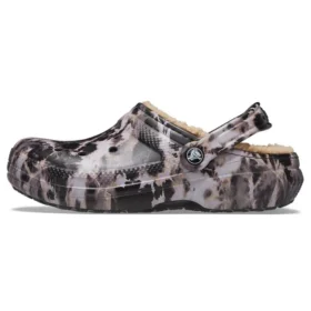 Classic Lined Bleach Dye Clogs “Black White Beige”