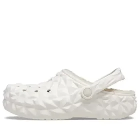 Classic Lined Geometric Clogs “White”