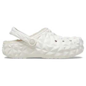 Classic Lined Geometric Clogs “White”