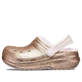 Classic Lined Glitter Clogs “Gold Pink”