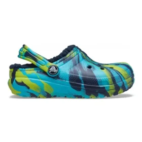 Classic Lined Marbled Clogs “Blue Tie Dye”