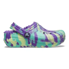 Classic Lined Marbled Clogs “Neon Purple Multi”