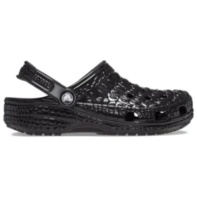 Classic Metallic Crocskin Clogs “Black”