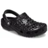 Classic Metallic Crocskin Clogs “Black”