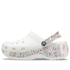 Classic Platform Americana Paisley Clogs “White”