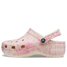 Classic Platform Snake Print Clogs “Pink”