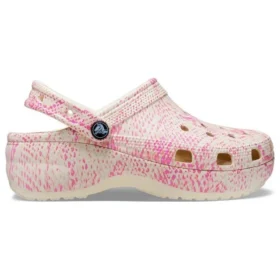 Classic Platform Snake Print Clogs “Pink”