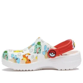 Classic Pokemon Clogs “White Red”