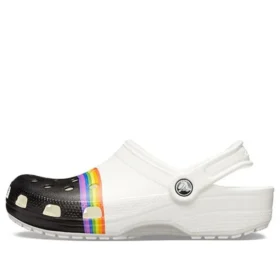Classic Rainbow Pride Clogs “White Black”