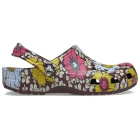 Classic Retro Floral Clogs “Yellow Pink”