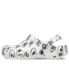 Classic Skull Print Clogs “White Black”
