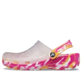 Classic Translucent Marbled Clogs “Transparent Pink”