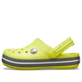 Crocband Cutout Detail Round Toe Clogs “Yellow Grey”