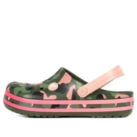 Crocband Multi Graphic Clogs “Green Pink”