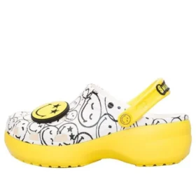 Crocs x Smiley World Charm Classic Platform Clogs “Yellow White”