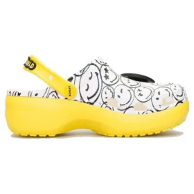 Crocs x Smiley World Charm Classic Platform Clogs “Yellow White”