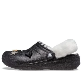 Disco Classic Lined Disco Glitter Clogs “Black White”