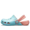 Electro Back Strap Round Toe Clogs “Blue Pink”