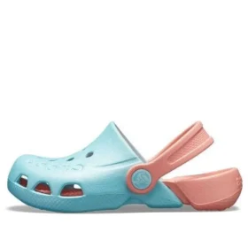 Electro Back Strap Round Toe Clogs “Blue Pink”