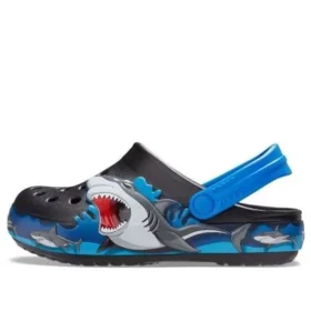 Fun Lab Shark Lights Clogs “Black Grey Blue”