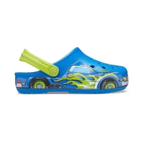 Funny Pattern Flat Heel Sports Blue Sandals