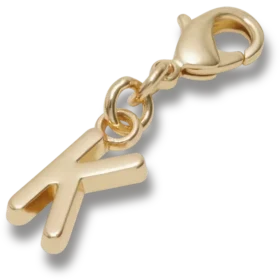 Gold Letter K Charm Jibbitz™ Charms