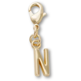 Gold Letter N Charm Jibbitz™ Charms