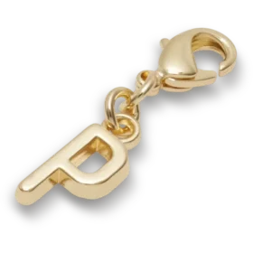 Gold Letter P Charm Jibbitz™ Charms