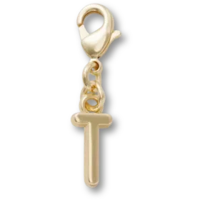 Gold Letter T Charm Jibbitz™ Charms