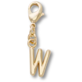 Gold Letter W Charm Jibbitz™ Charms