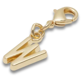 Gold Letter W Charm Jibbitz™ Charms