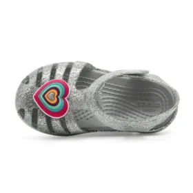 Isabella Glitter Flat Sandals “Grey Silver”