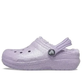 Kids Shoes Classic Glitter Lined Clogs “Purple”