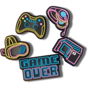 Lights up Neon Gamer 5 Pack Jibbitz™ Charms