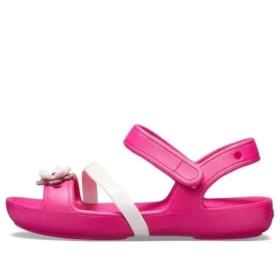 Lina Flower Charm Round Toe Sandals “Pink”