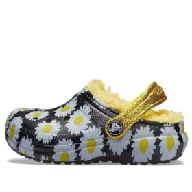 Lined Vacay Vibes Clogs “Black Daisy”