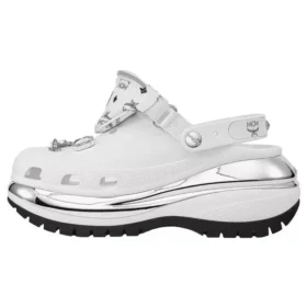 Mega Crush Clogs “White Silver”